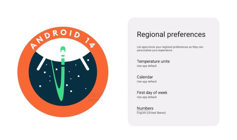 Android 14 Regional preferences