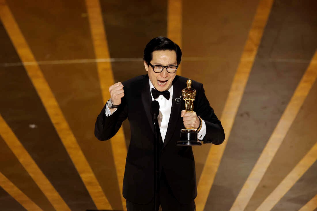 Quan acknowledged the long road that had led to his first Oscar win in an emotional remark